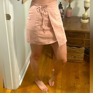 Alter’d state pink wrap mini skirt